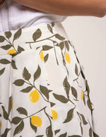 Sicily Cotton Lemon Printed Midi Skirt
