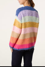 Rainbow Striped Knit Cardigan