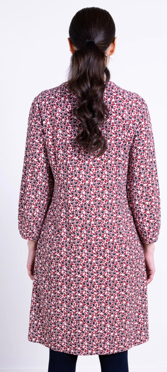 Pintuck Tunic Dress - Scarlet