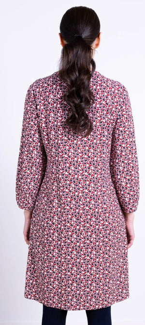 Pintuck Tunic Dress - Scarlet