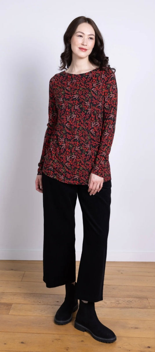 Long Sleeved Boat Neck Top