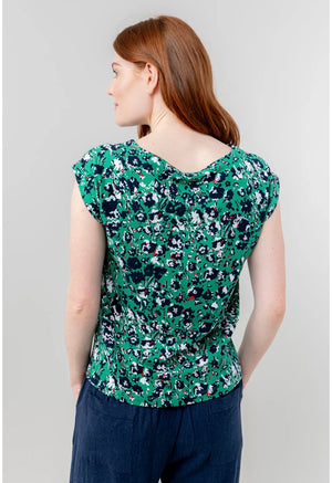 Green Surfside Jersey Tee - Prairie Print