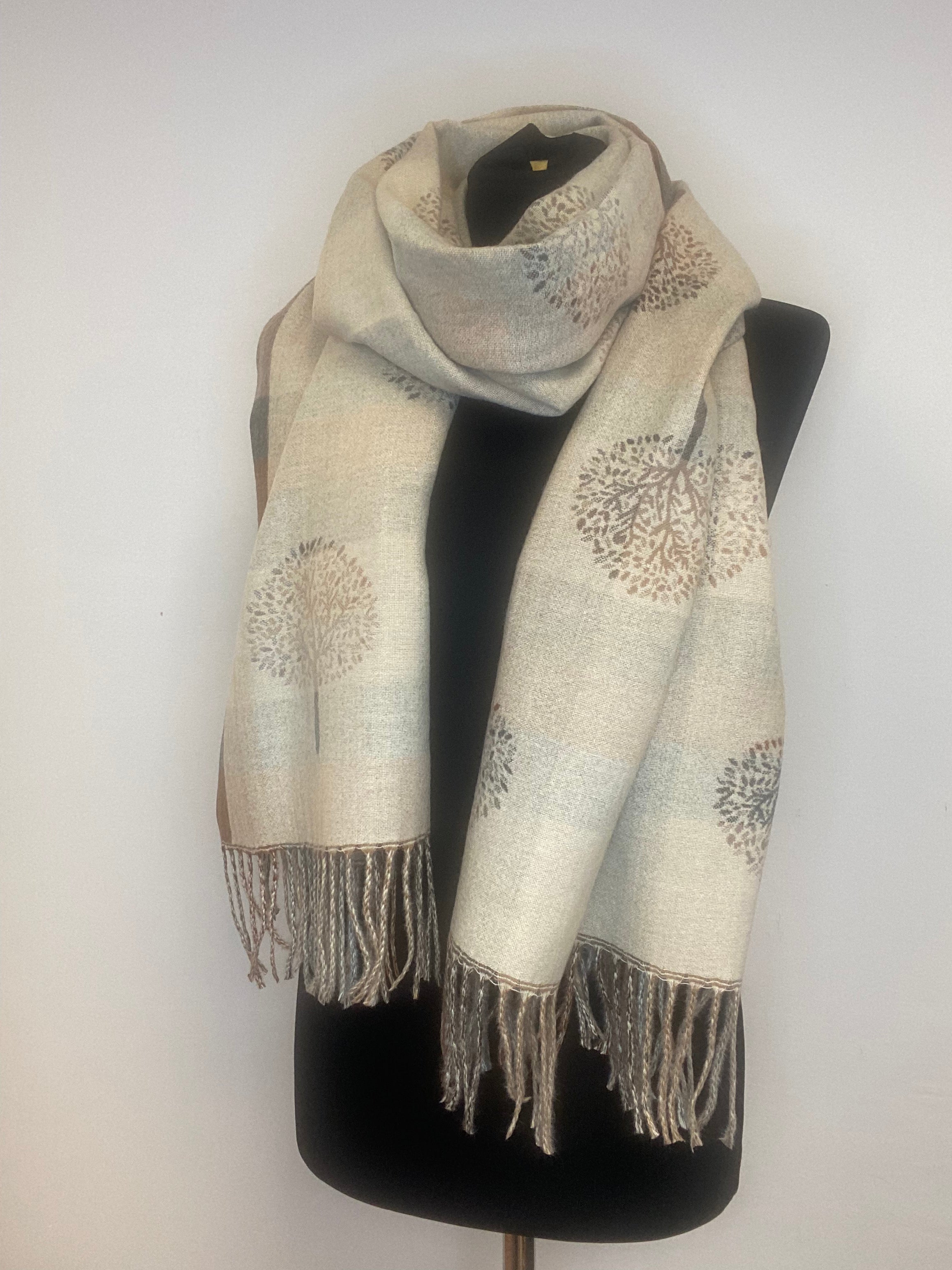 Reversible Soft Tree of Life Winter Scarf
