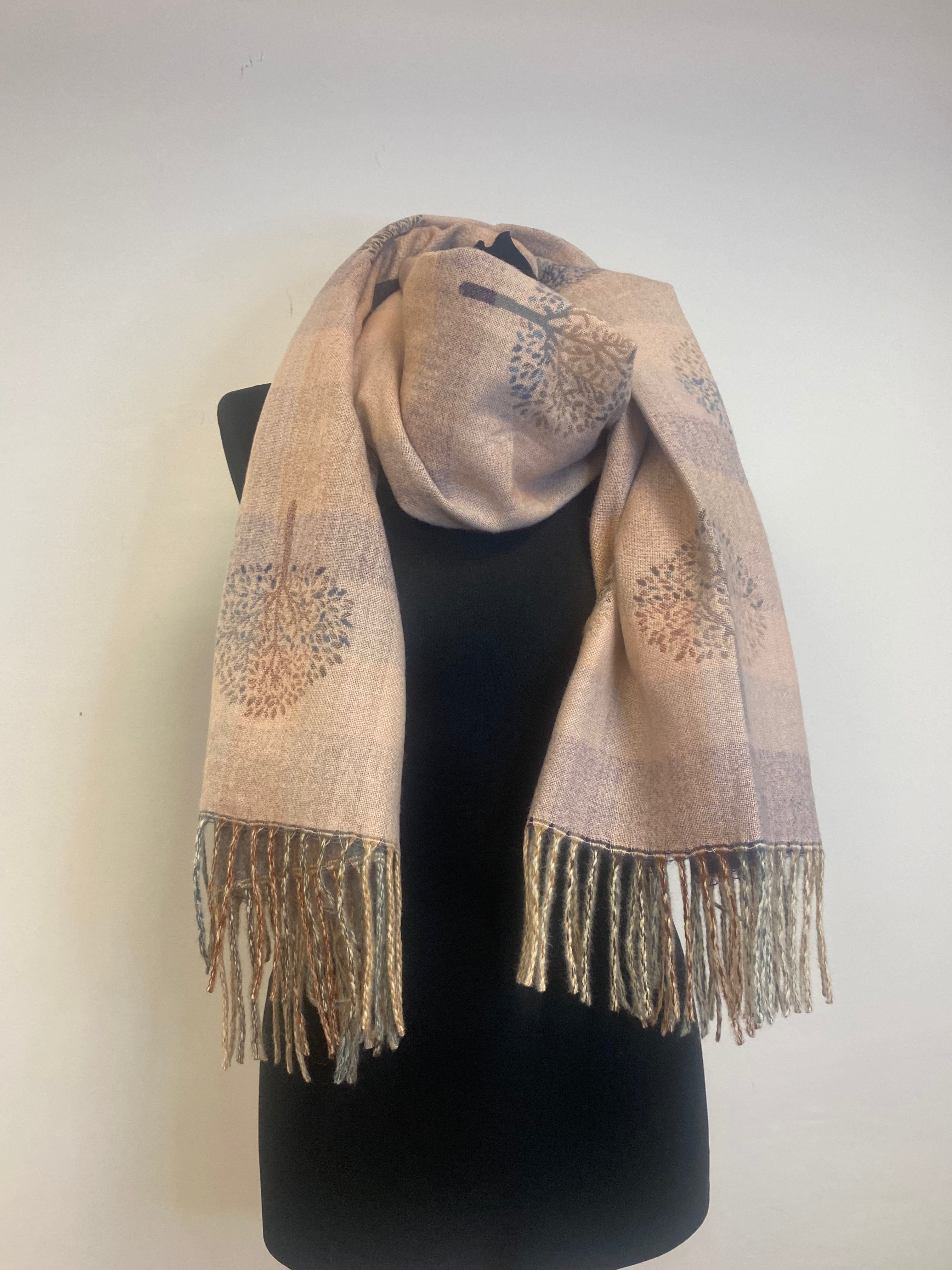 Reversible Soft Tree of Life Winter Scarf