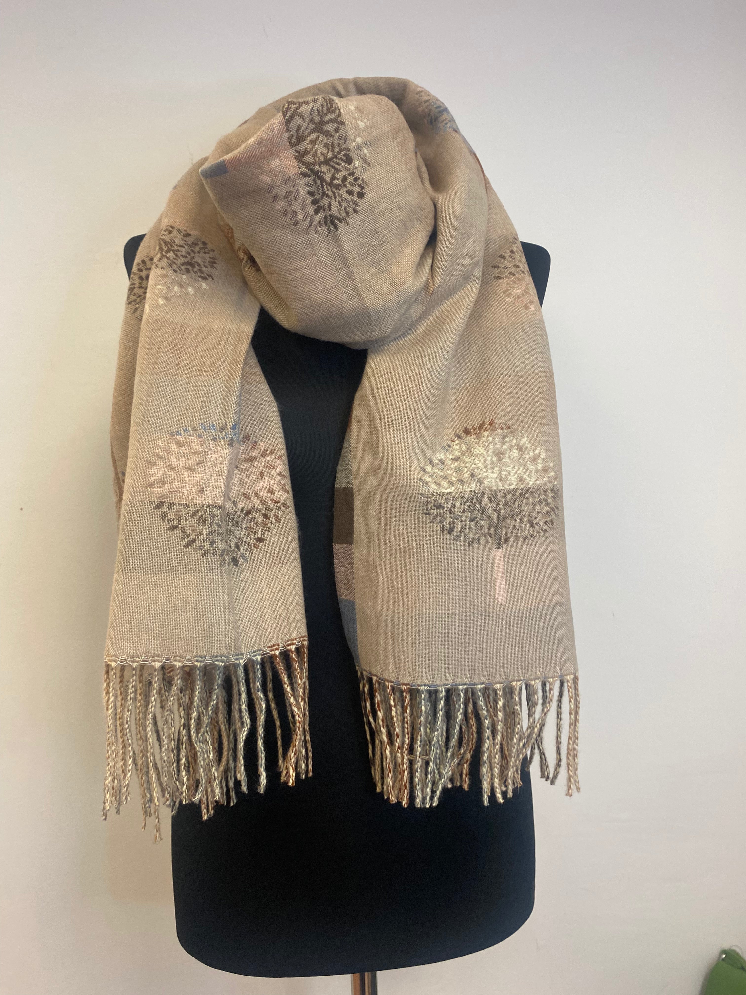 Reversible Soft Tree of Life Winter Scarf