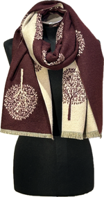 Soft Felt Feel Tree of Life Reversible Scarf