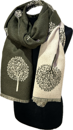 Soft Felt Feel Tree of Life Reversible Scarf