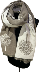 Soft Felt Feel Tree of Life Reversible Scarf