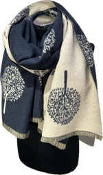 Soft Felt Feel Tree of Life Reversible Scarf