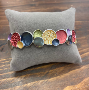 Circle design tree of life enamel bracelet