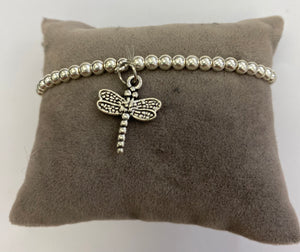 Silver Coloured Bracelet with Dragonfly Charm