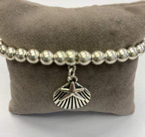 Silver Coloured Bracelet with Shell Charm