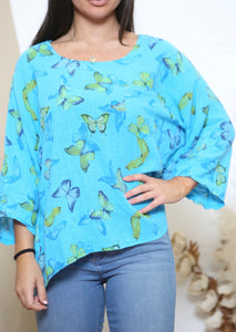 Butterfly Print Cotton Top