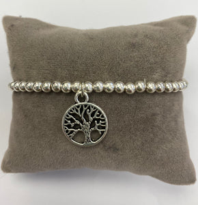 Silver Coloured Bracelet with Tree of Life Charm