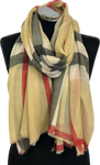 Inspired Neutral Check Design Scarf