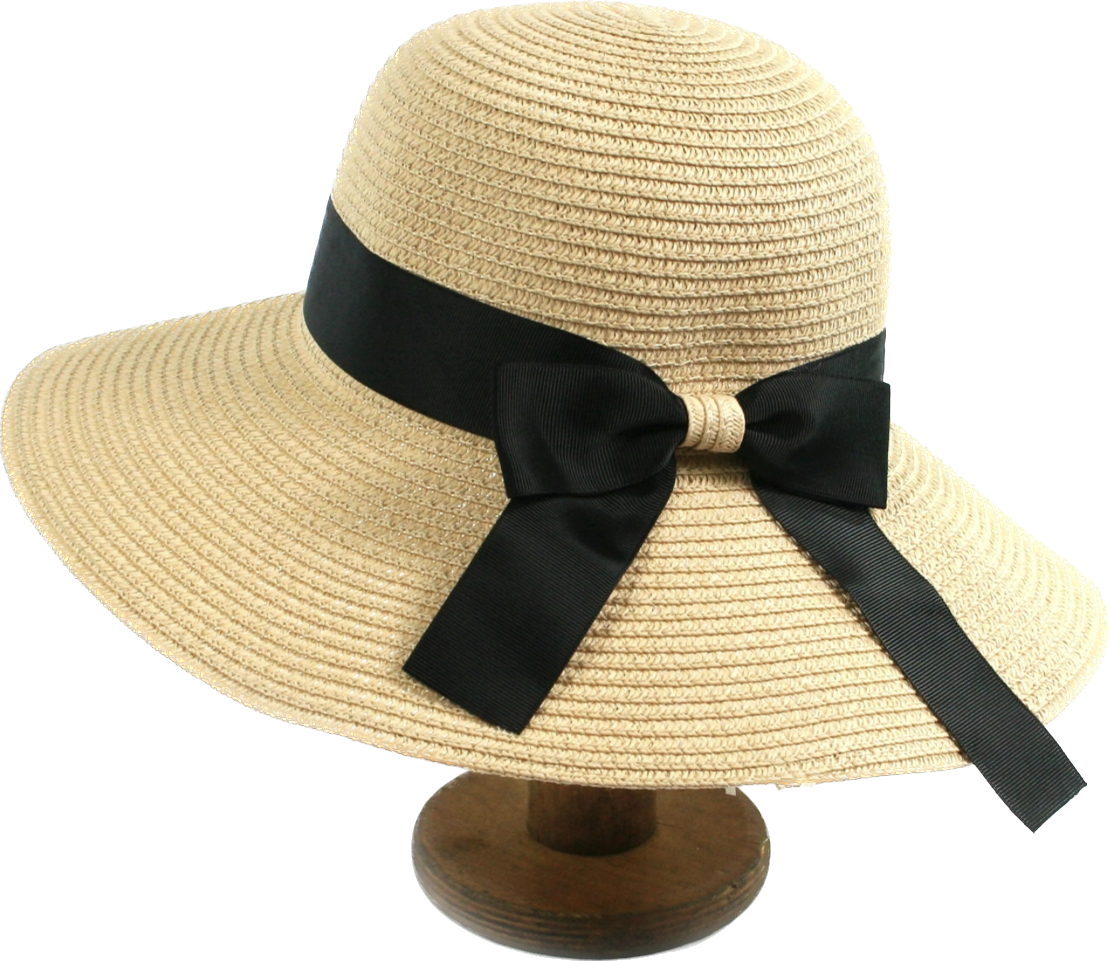 Black Bow Foldable Sun Hat