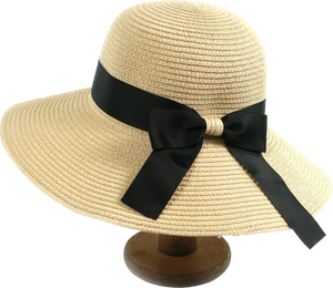 Black Bow Foldable Sun Hat