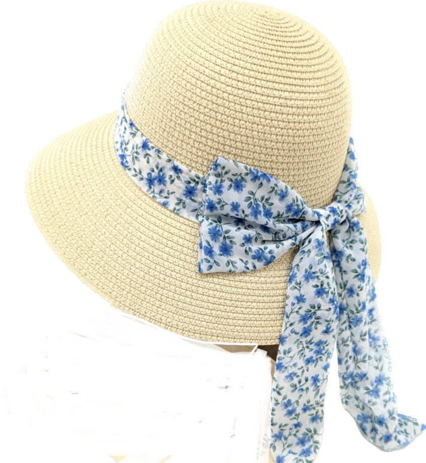 Natural Daisy Ribbon Foldable Sun Hat