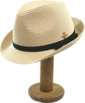 Trilby Style Foldable Sun Hat with Bee Detail