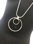 Concentric Circles Silver Plated Necklace