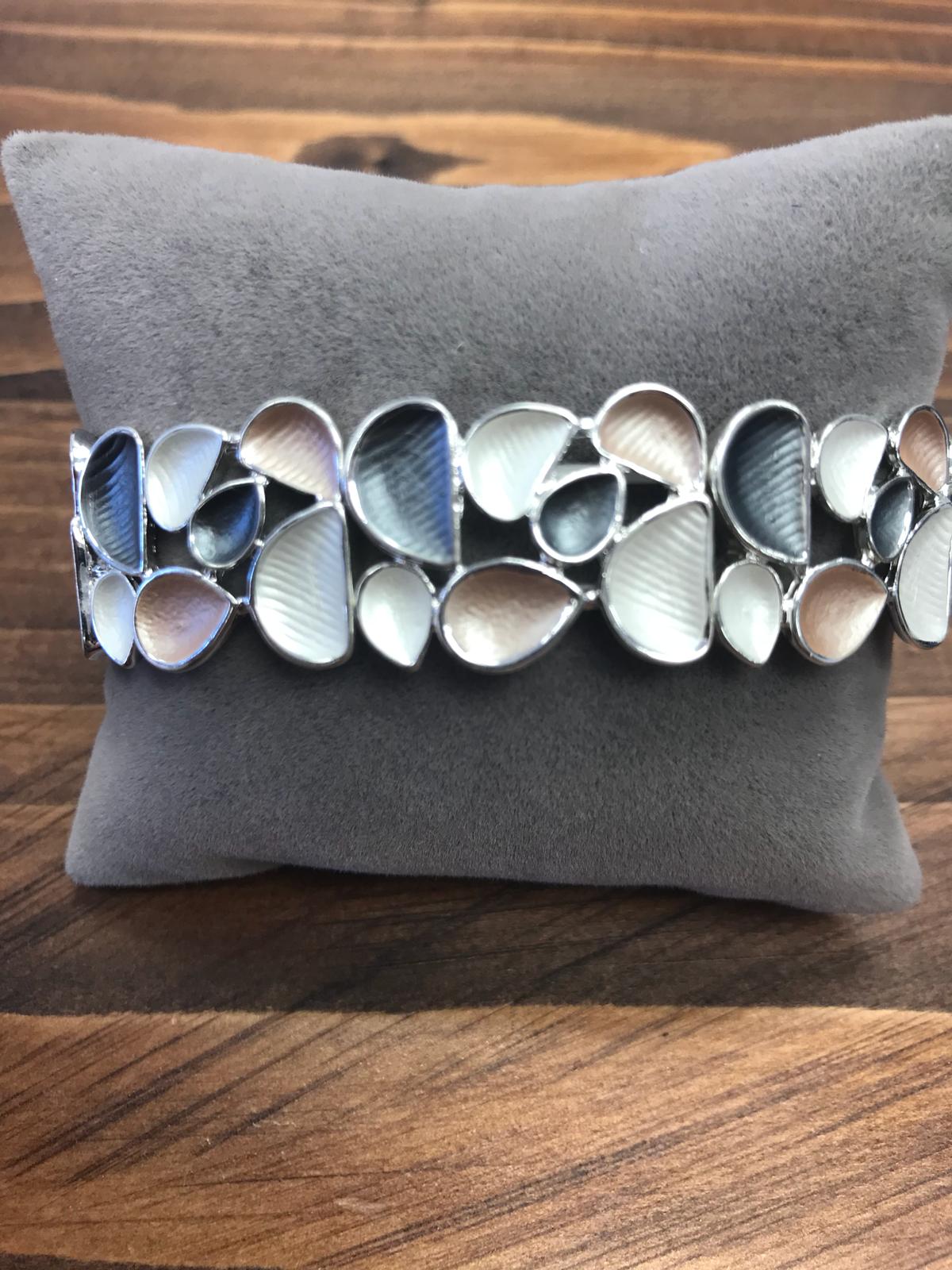 Enameled Style Bracelet with Shells