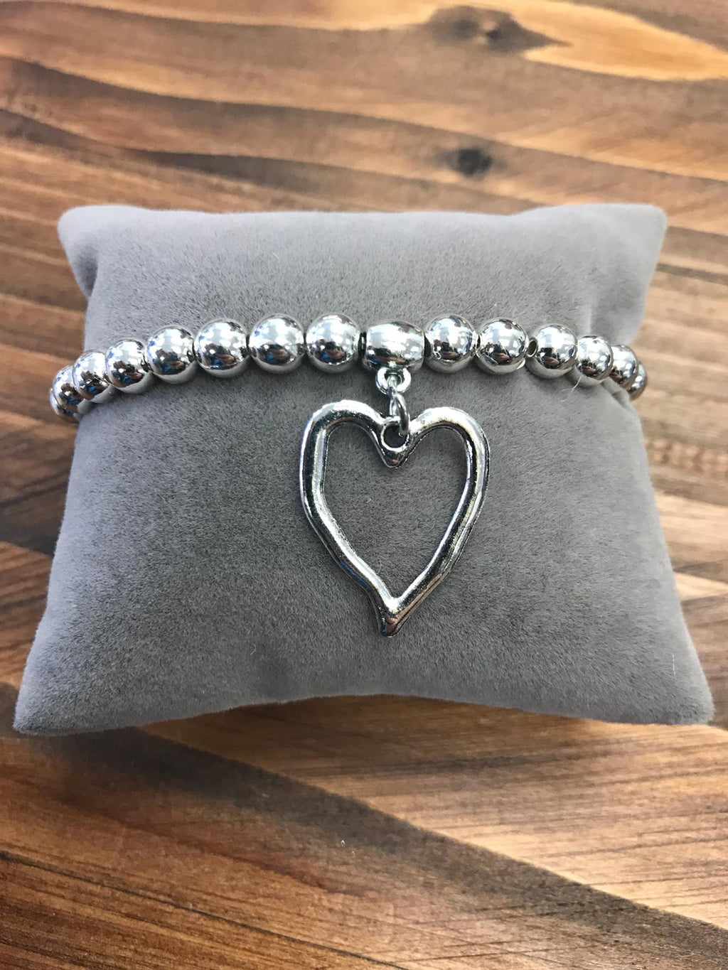 Silver Coloured Bracelet with Heart Charm