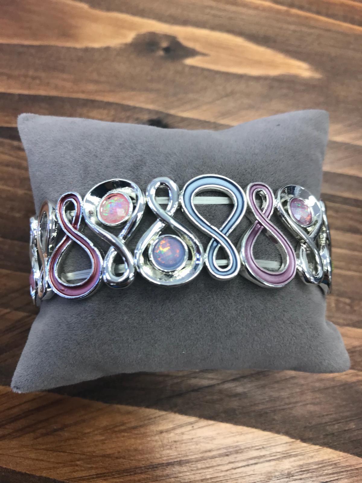 Enameled Style Bracelet with Figure of Eight Swirls
