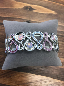 Enameled Style Bracelet with Figure of Eight Swirls