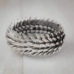 Chunky Silver Coloured Feather Bracelet