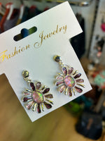 Purple Daisy Necklace & Earrings Set
