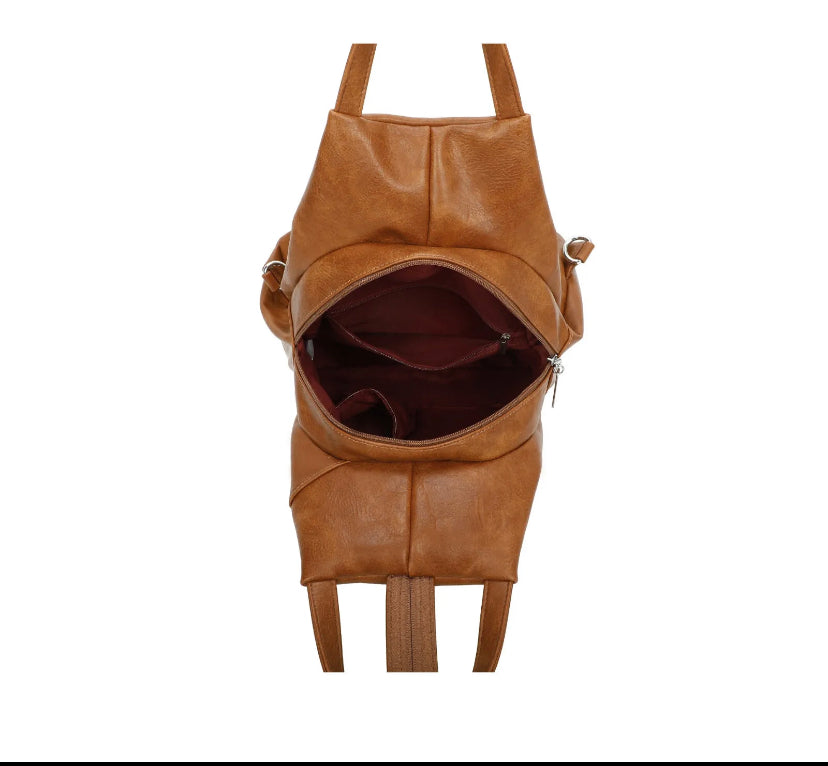 Stylish Ladies Smart Casual Rucksack with Curved Zip Detail