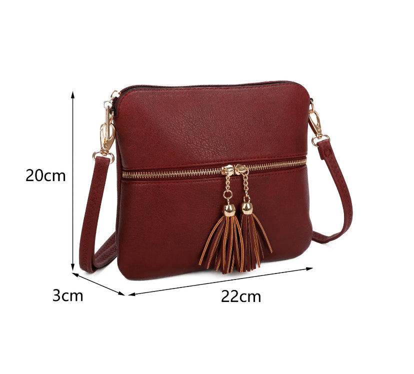Small Crossbody Shoulder Bag with Tassels – Wonky Donkey Boutique