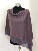 Purple Lightweight Wool Blend Poncho