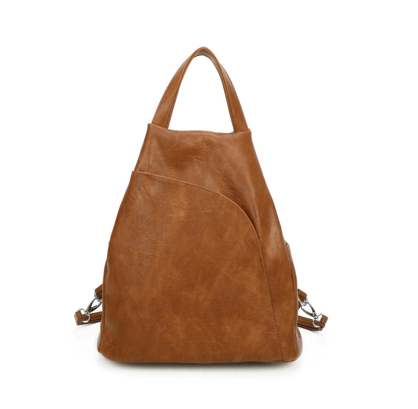 Stylish Ladies Smart Casual Rucksack with Curved Zip Detail