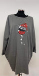 Christmas Longline Top with Santa Glass Design (12-20)